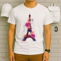 Floral Eiffel Tower Paris T-Shirt thumb 6