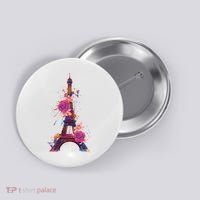 Floral Eiffel Tower Paris Button thumb 0