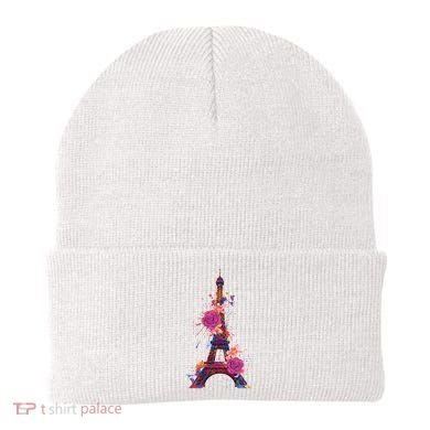 Floral Eiffel Tower Paris Beanie