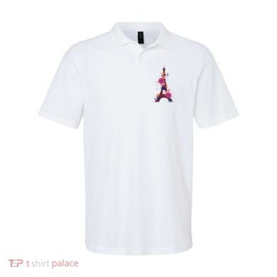 Floral Eiffel Tower Paris Polo