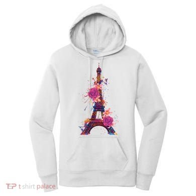 Floral Eiffel Tower Paris Women's Hoodie