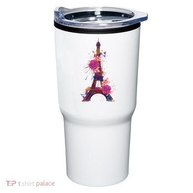 Floral Eiffel Tower Paris Tumbler
