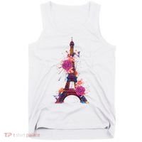 Floral Eiffel Tower Paris Tank Top thumb 0