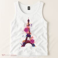 Floral Eiffel Tower Paris Tank Top thumb 2
