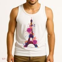 Floral Eiffel Tower Paris Tank Top thumb 3