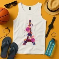 Floral Eiffel Tower Paris Tank Top thumb 4