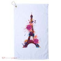 Floral Eiffel Tower Paris Golf Towel thumb 0