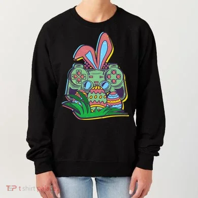 Funny Easter Time Gamer Bunny Ears Controller Easter Eggs Women's Sweatshirt