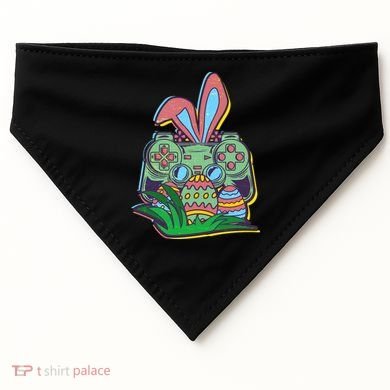 Funny Easter Time Gamer Bunny Ears Controller Easter Eggs USA-Made Doggie Bandana