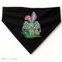 Funny Easter Time Gamer Bunny Ears Controller Easter Eggs USA-Made Doggie Bandana thumb 0