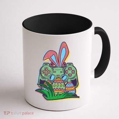 Funny Easter Time Gamer Bunny Ears Controller Easter Eggs Coffee Mug back