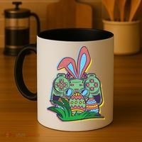 Funny Easter Time Gamer Bunny Ears Controller Easter Eggs Coffee Mug thumb 4