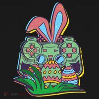 Funny Easter Time Gamer Bunny Ears Controller Easter Eggs Pajama Set thumb 2