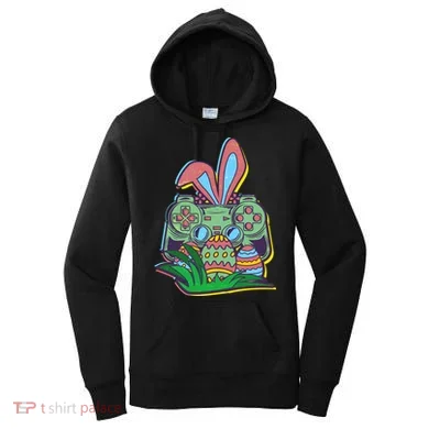 Funny Easter Time Gamer Bunny Ears Controller Easter Eggs Women's Hoodie