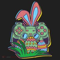 Funny Easter Time Gamer Bunny Ears Controller Easter Eggs Golf Towel thumb 3