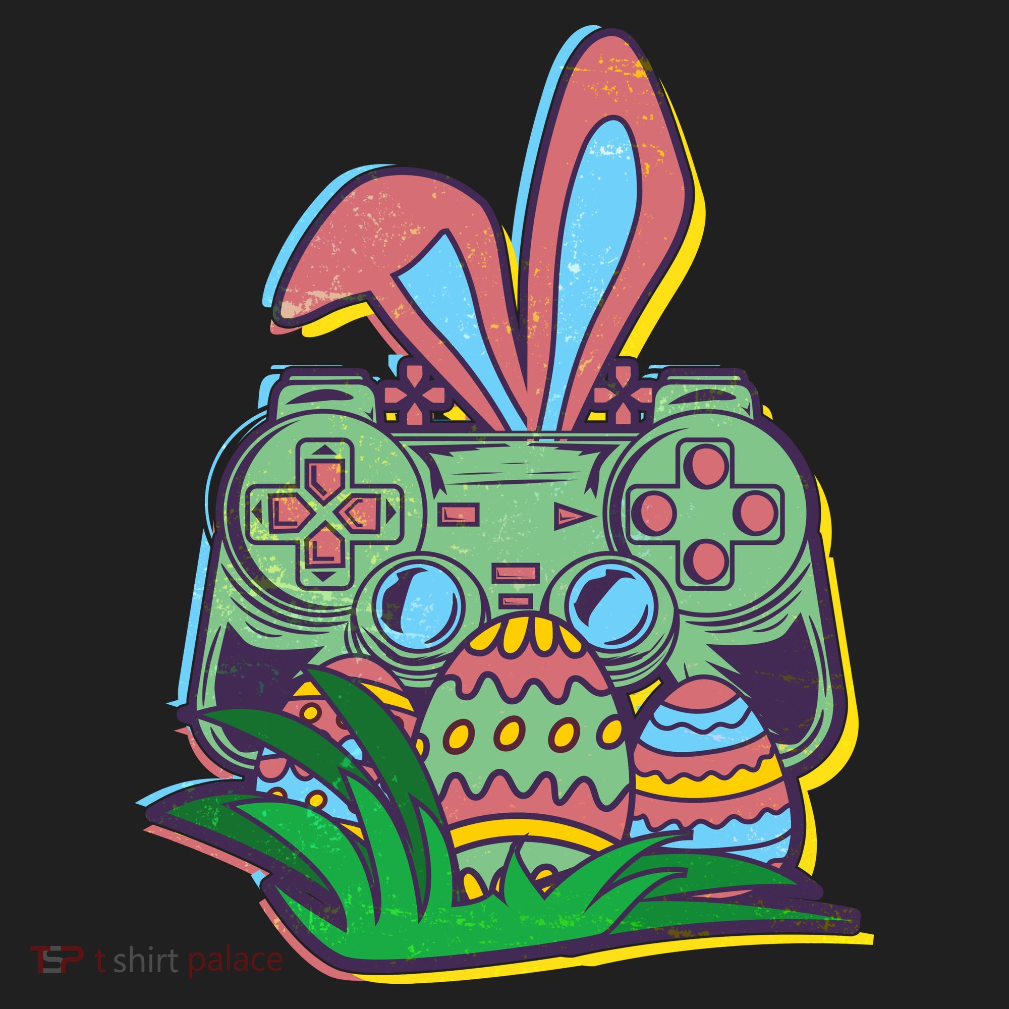 Funny Easter Time Gamer Bunny Ears Controller Easter Eggs Golf Towel