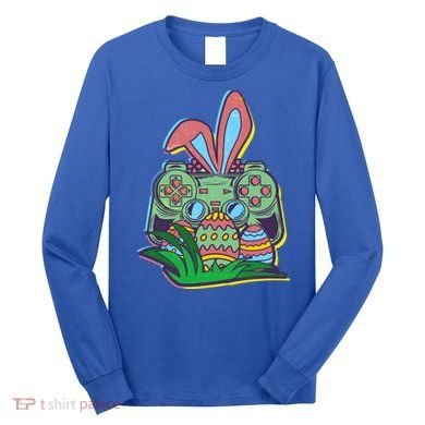 Funny Easter Time Gamer Bunny Ears Controller Easter Eggs Long Sleeve Shirt