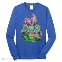 Funny Easter Time Gamer Bunny Ears Controller Easter Eggs Long Sleeve Shirt thumb 0