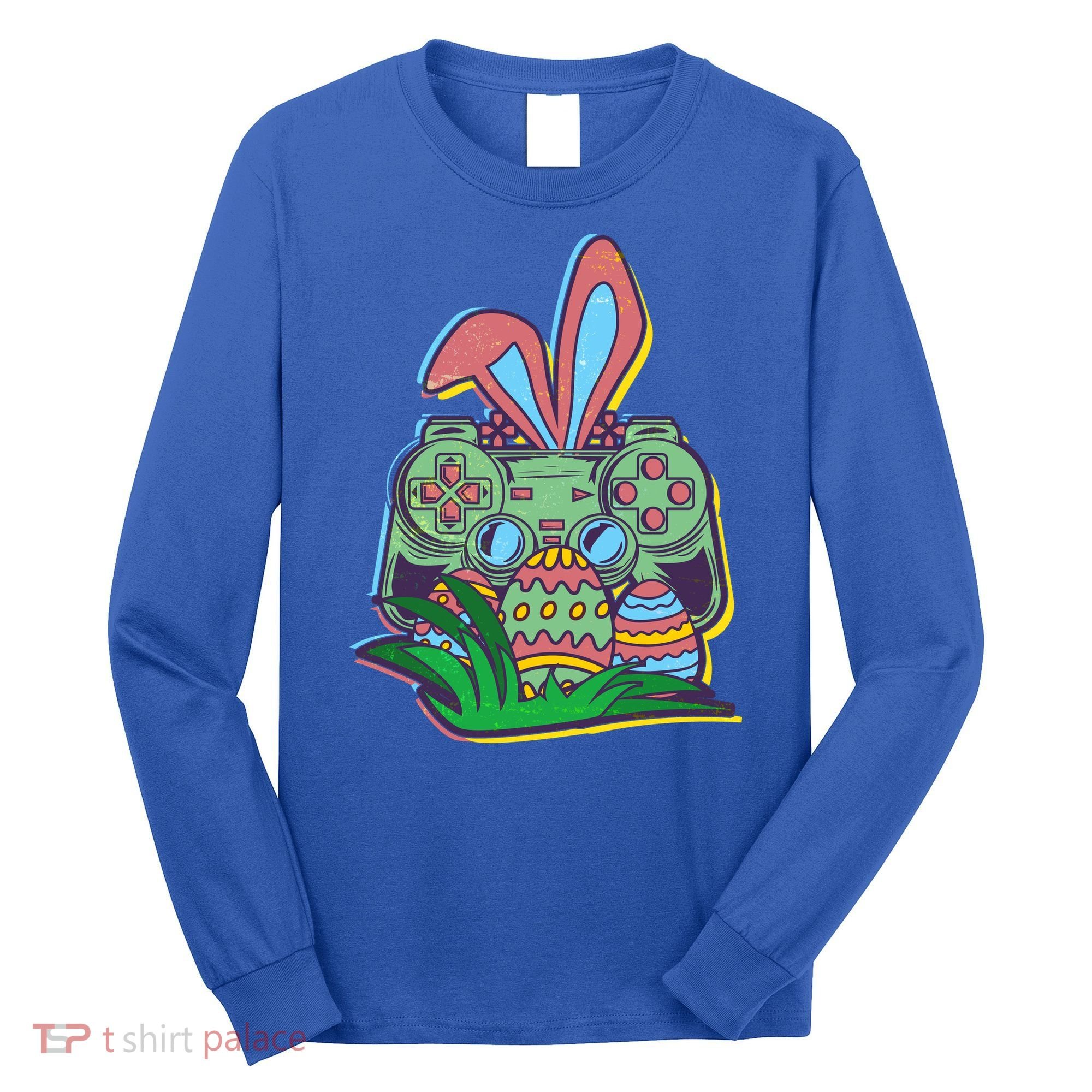 Funny Easter Time Gamer Bunny Ears Controller Easter Eggs Long Sleeve Shirt