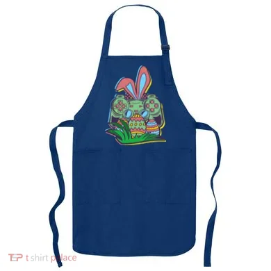 Funny Easter Time Gamer Bunny Ears Controller Easter Eggs Apron