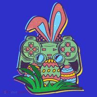 Funny Easter Time Gamer Bunny Ears Controller Easter Eggs Apron thumb 3