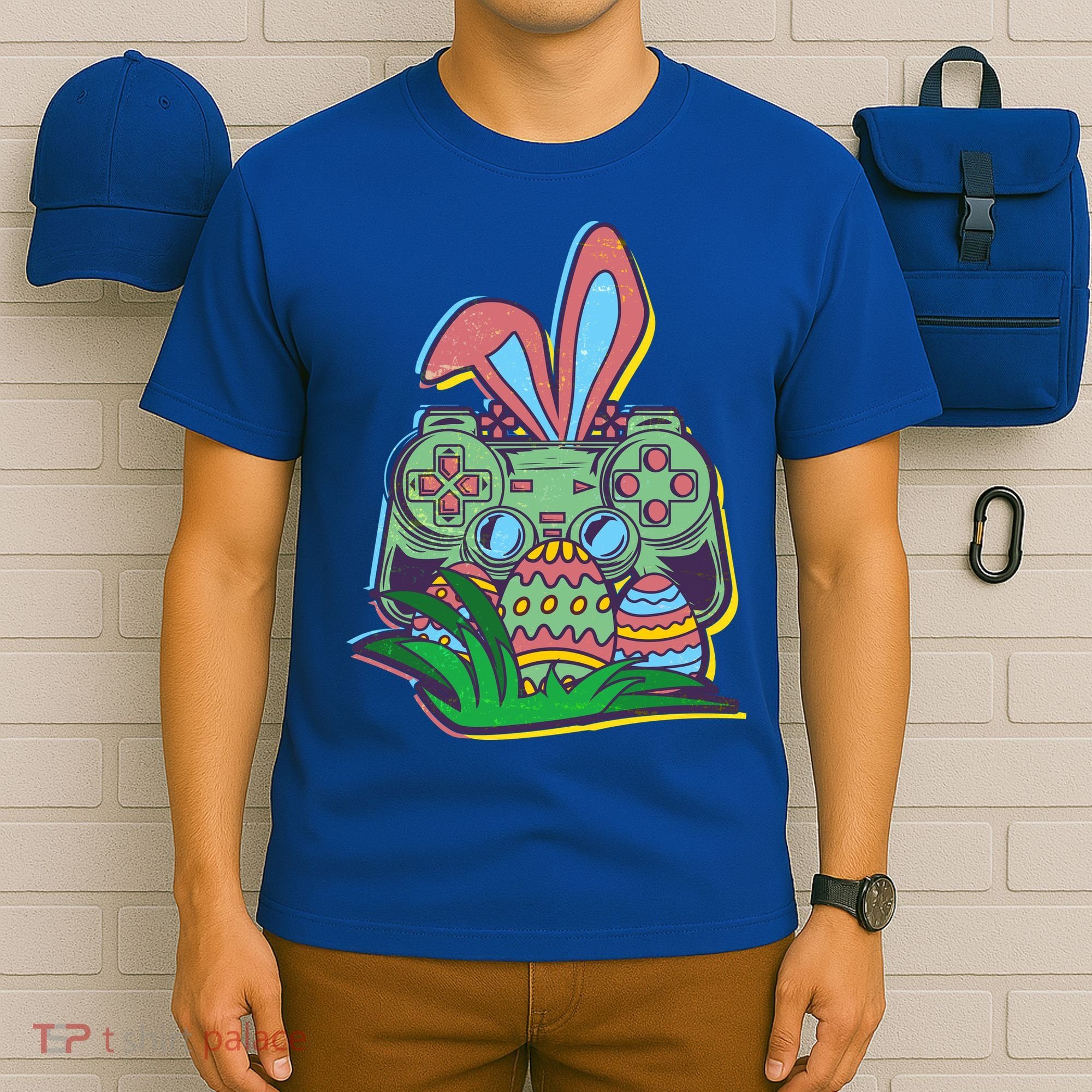 Funny Easter Time Gamer Bunny Ears Controller Easter Eggs T-Shirt