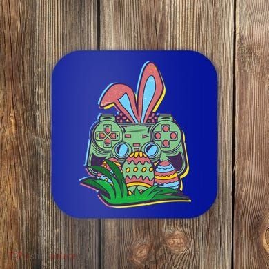 Funny Easter Time Gamer Bunny Ears Controller Easter Eggs Coaster
