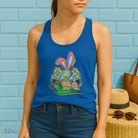 Funny Easter Time Gamer Bunny Ears Controller Easter Eggs Women's Tank Top thumb 2