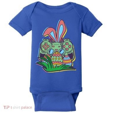 Funny Easter Time Gamer Bunny Ears Controller Easter Eggs Baby Bodysuit