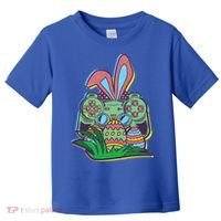 Funny Easter Time Gamer Bunny Ears Controller Easter Eggs Toddler T-Shirt thumb 0