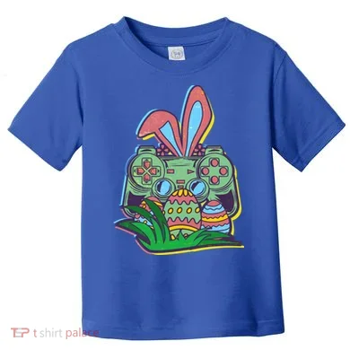 Funny Easter Time Gamer Bunny Ears Controller Easter Eggs Toddler T-Shirt