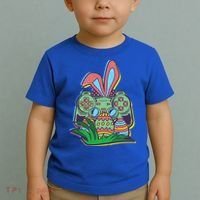 Funny Easter Time Gamer Bunny Ears Controller Easter Eggs Toddler T-Shirt thumb 2