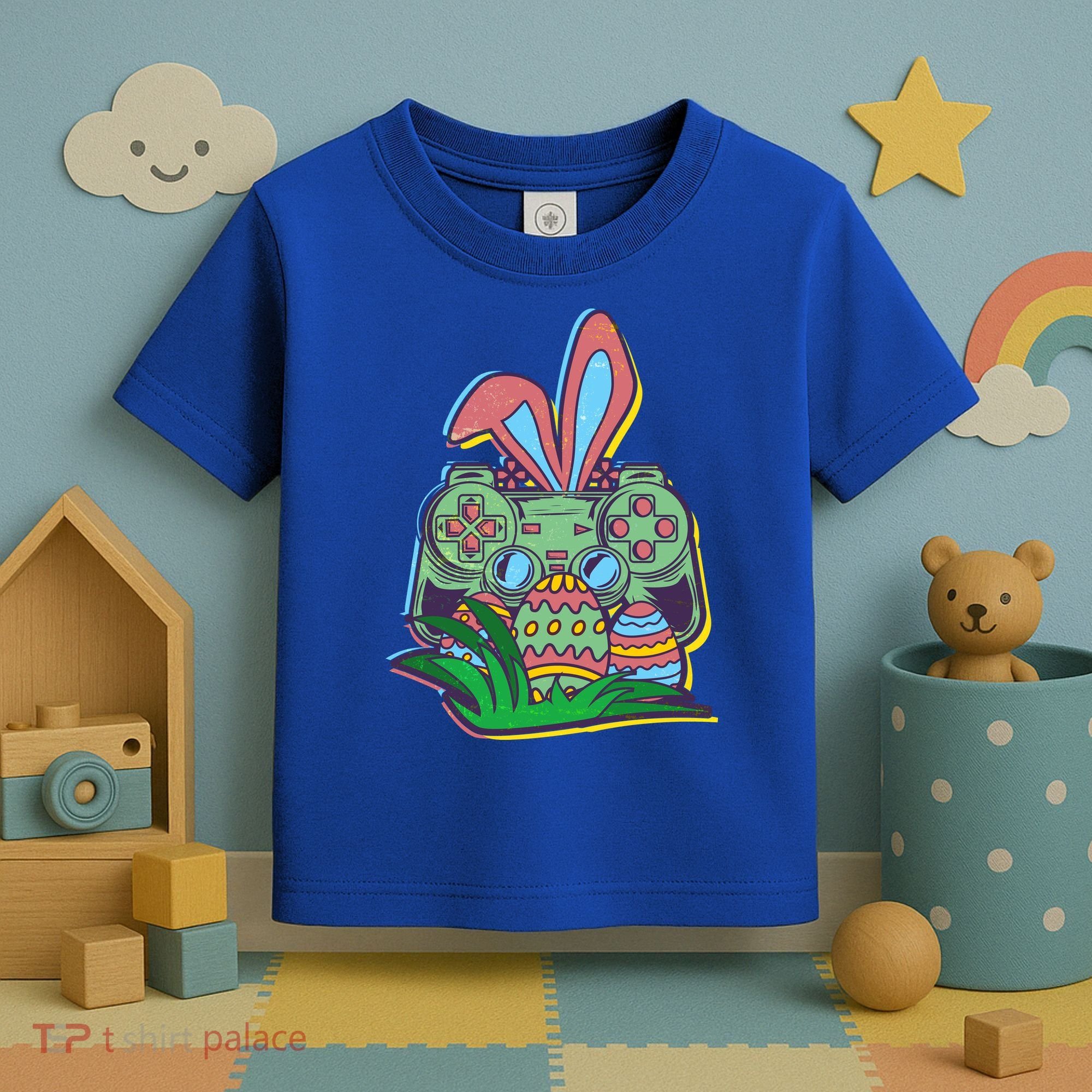 Funny Easter Time Gamer Bunny Ears Controller Easter Eggs Toddler T-Shirt