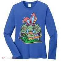 Funny Easter Time Gamer Bunny Ears Controller Easter Eggs Women's Long Sleeve Shirt thumb 0