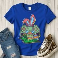 Funny Easter Time Gamer Bunny Ears Controller Easter Eggs Women's T-Shirt thumb 3