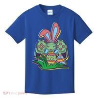 Funny Easter Time Gamer Bunny Ears Controller Easter Eggs Kids T-Shirt thumb 0