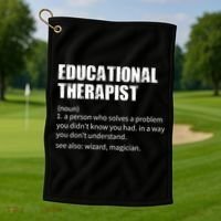 Funny Educational Therapist Definition Golf Towel thumb 1
