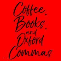 Funny English Teacher Gift Coffee Books And Oxford Commas Gift Santa Hat thumb 1