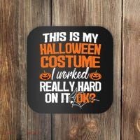 Funny Easy This Is My Halloween Costume Diy Last Minute Coaster thumb 0