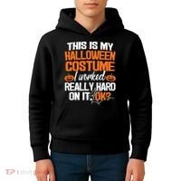 Funny Easy This Is My Halloween Costume Diy Last Minute Kids Hoodie thumb 4