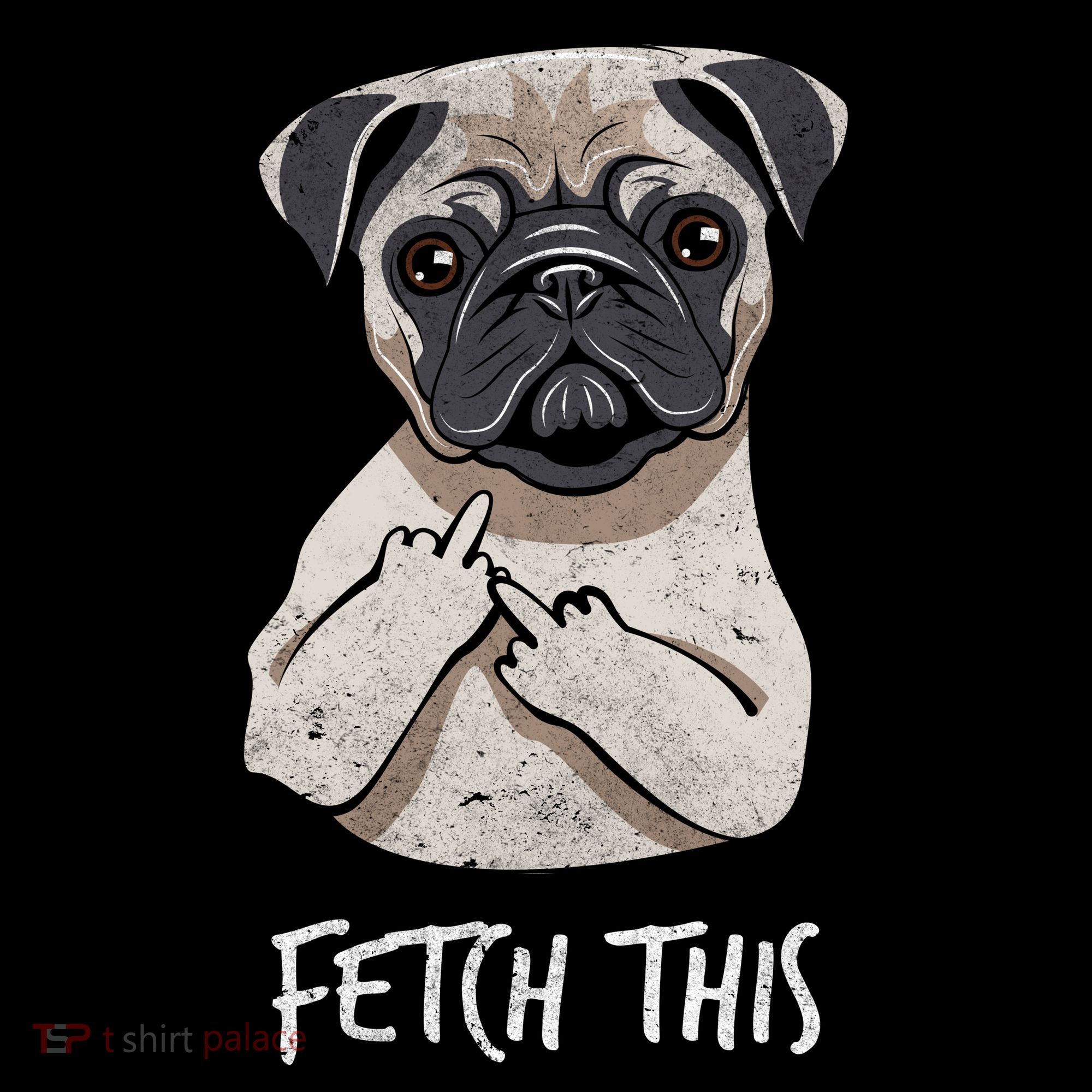 Fetch This Middle Finger Pug Women's Hoodie
