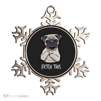 Fetch This Middle Finger Pug Ornament
