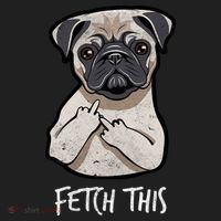 Fetch This Middle Finger Pug Golf Towel thumb 3