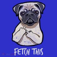 Fetch This Middle Finger Pug Coaster thumb 2