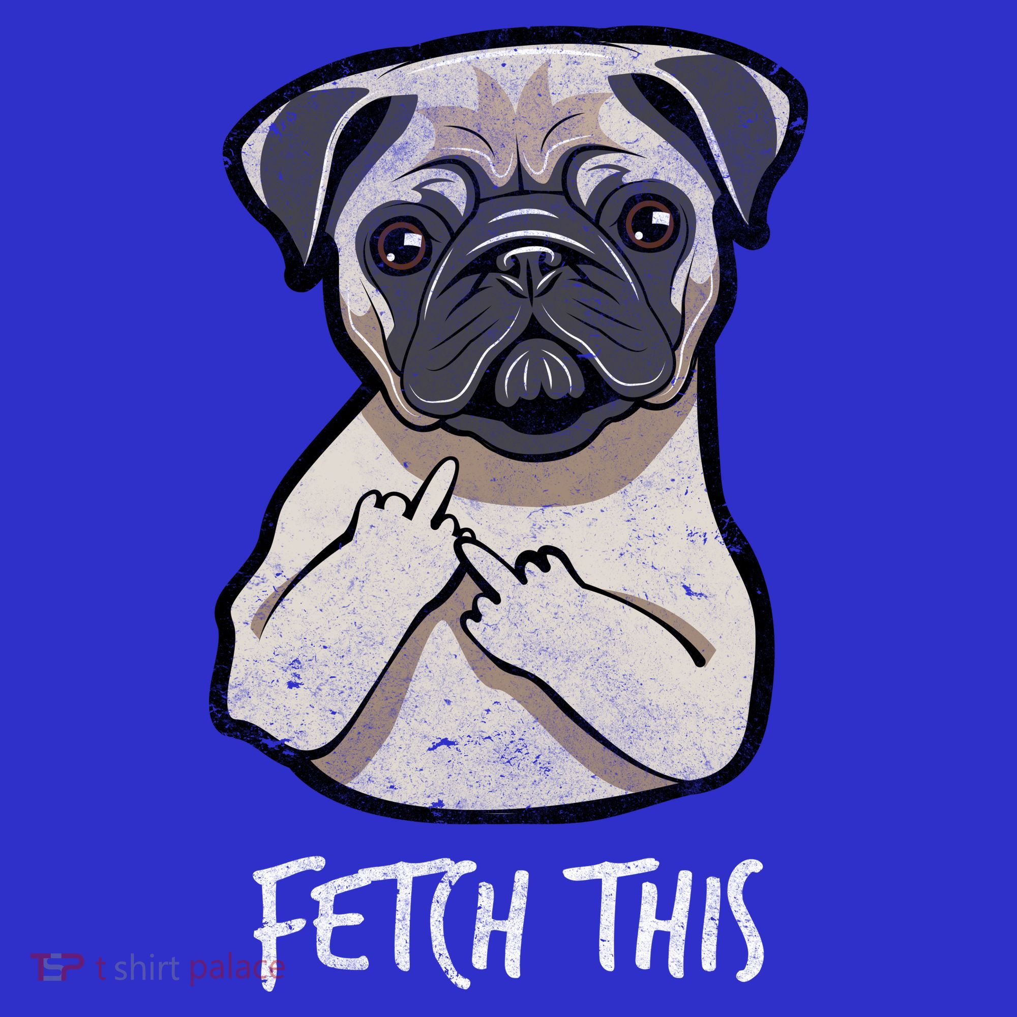Fetch This Middle Finger Pug Coaster