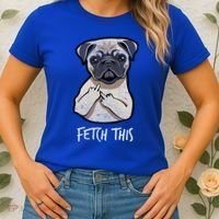 Fetch This Middle Finger Pug Women's T-Shirt thumb 2