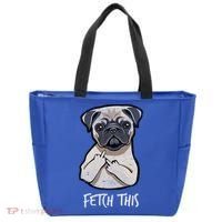 Fetch This Middle Finger Pug Tote Bag thumb 0