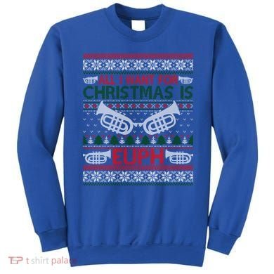 Funny Euph Ugly Christmas Sweater Gift Euphonium Sweatshirt