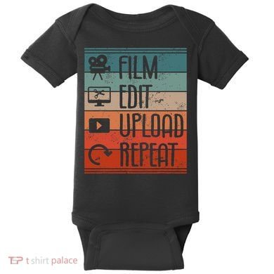 Film Edit Upload Repeat Cinematographer Cinematography Baby Bodysuit