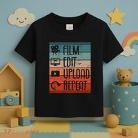 Film Edit Upload Repeat Cinematographer Cinematography Toddler T-Shirt thumb 3